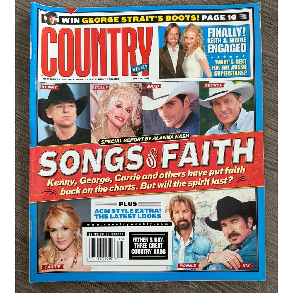 Y2k Vintage Country Weekly Magazine Song of Faith Diamond Rio Dolly Parton Music